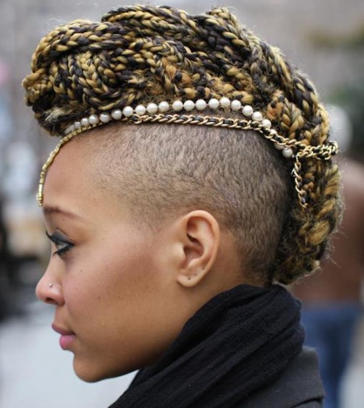Braided Mohawk Hairstyles With Shaved Sides